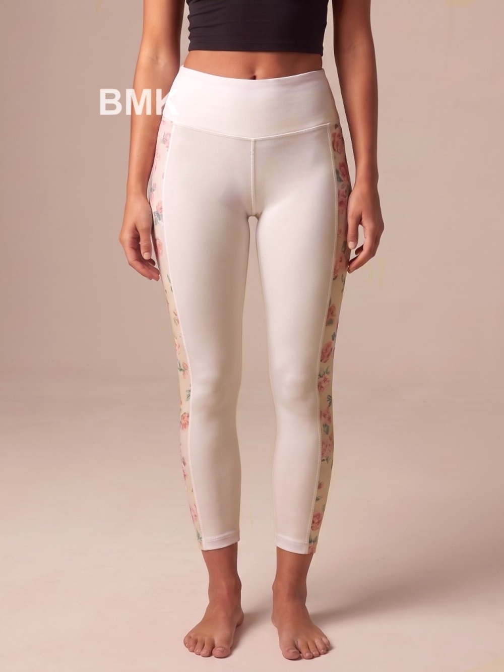 PINK Victoria's Secret High Weist 7/8 Ankle Off White Cozy Leggings L NEW